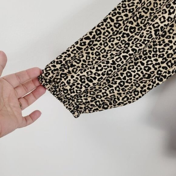 Rayon‎ Animal Leopard Print Tie Front Plus Size Blouse 3X - Picture 5 of 9